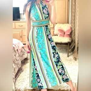 Floral Striped Maxi Dress